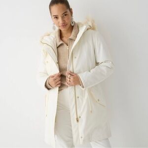 J Crew  Women's ivory Parka Coat NWT , size XXS
